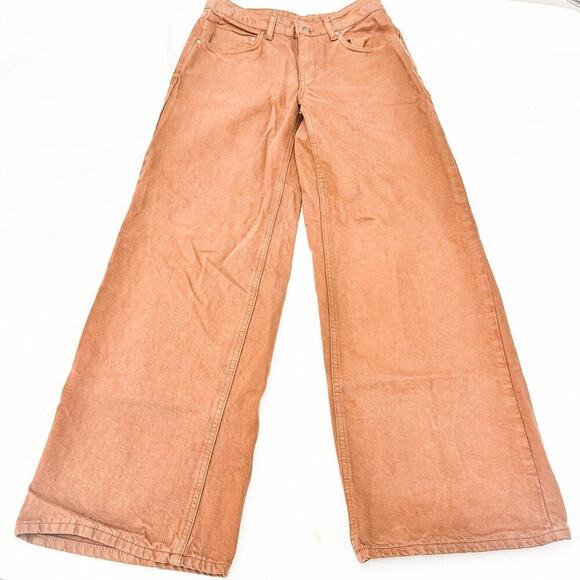 Ragged Priest Wide Leg Brown Denim Zip Up Jeans Size 24 - Picture 2 of 9